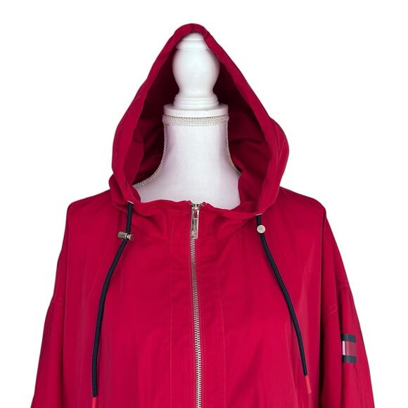 Tommy Hilfiger - Red Hooded Women's Jacket, dolman sleeves, Size: XXL - Picture 5 of 14